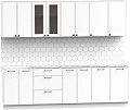 Готовая кухня Интермебель Лион-19 2.6м без столешницы (белый софт)