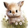 Рыжий кот Малыши-животные Зайчик в цветах Х-0639