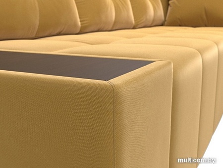 Угловой диван Mebelico Амадэус 109691 (правый, микровельвет, желтый)