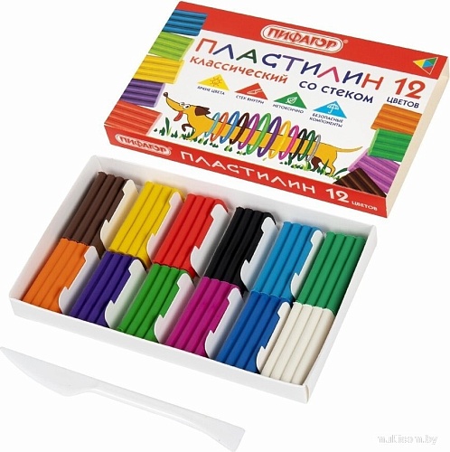 Пластилин Пифагор Веселая такса 106675 (12 цв)