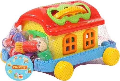 Сортер Полесье Сказочный домик на колесиках (в сеточке)