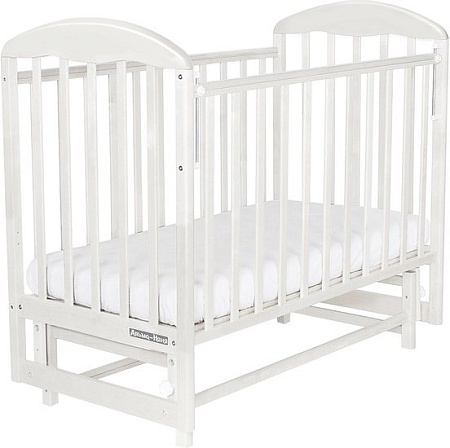 Классическая детская кроватка Альма-Няня Венеция маятник, автостенка (белый)