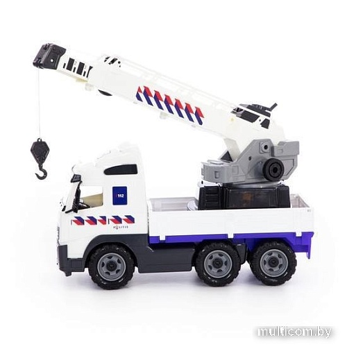 Полесье Volvo автомобиль-кран с поворотной платформой полицейский 77318