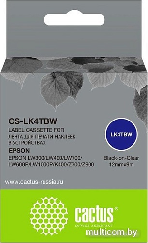 Картридж CACTUS CS-LK4TBW (аналог Epson LK4TBW)