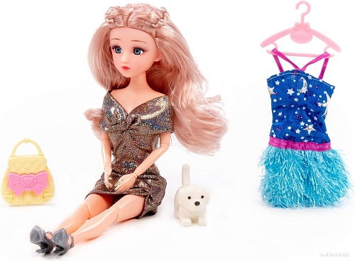 Кукла-питомец Полесье Ксюша в вечернем платье 02581