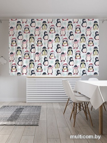 Комплект штор JoyArty Новогодние пингвины Oxford DeLux 1.45x1.8 м pox_380857 (2 шт)