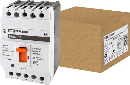 Выключатель автоматический TDM Electric ВА87-33 3Р 125А 18кА SQ0751-0028