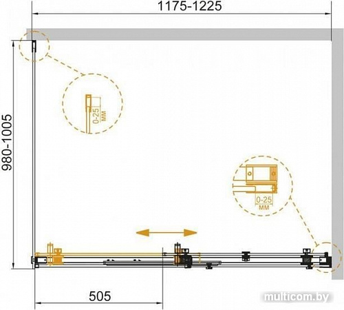 Душевой уголок Cezares STYLUS-SOFT-AH-1-120/100-C-Cr