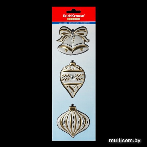 Елочная игрушка Erich Krause Decor 3 украшения Елочные игрушки золото 49595