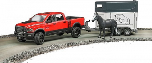 Bruder RAM 2500 Power Wagon with horse trailer and horse 02501