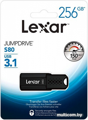 USB Flash Lexar JumpDrive S80 256GB (черный)