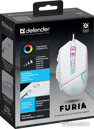 Игровая мышь Defender Furia GM-543 (белый)