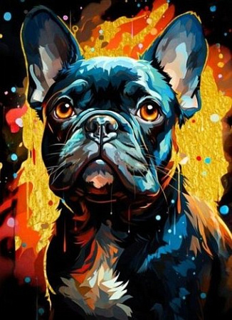 Картина по номерам ILikeGift Французский бульдог BHR0585