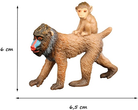 Фигурка Masai Mara Мир диких животных Обезьяна Мандрил с детенышем MM211-162