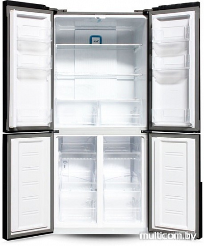 Четырёхдверный холодильник Ginzzu NFK-500 Black glass