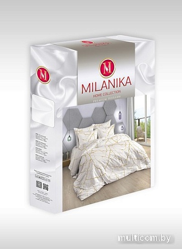 Постельное белье Миланика Мрамор Семейный (поплин)