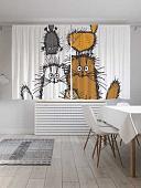 Комплект штор JoyArty Семейство котов 1.45x1.8 м p_128621_145x180 (2 шт)