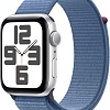 Умные часы Apple Watch SE 2 44 мм (алюминиевый корпус, серебристый/зимний синий, нейлоновый ремешок)