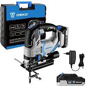 Электролобзик Deko DKJS20 PRO 083-1125 (с 2-мя АКБ, кейс)