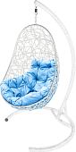Подвесное кресло M-Group Овал 11140103 (белый ротанг/голубая подушка)