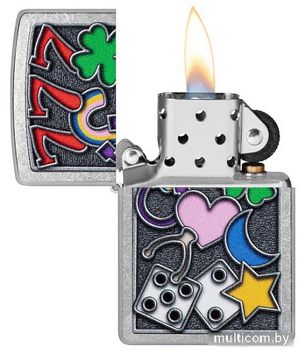 Зажигалка Zippo Street Chrome All Luck 48682