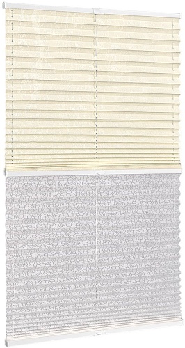 Плиссе Delfa Mirror СПШ-3901/3504 Plain Transparent (73x160, кремовый/белый)