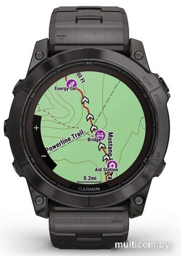 Умные часы Garmin Fenix 7X Pro Sapphire Solar (карбоново-серый титан/черный, с титановым и силиконовым ремешками)