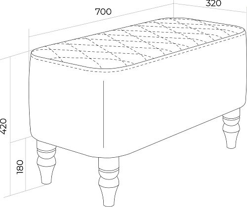 Банкетка MONOFIX Буно (пудровый)