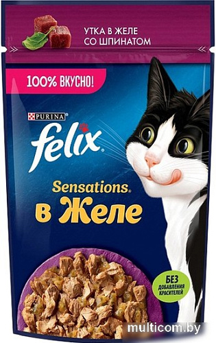 Пресервы Felix Sensations в желе с уткой и шпинатом 75 г