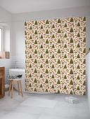 Шторка-занавеска для ванны JoyArty Новогодний лес sc_37085