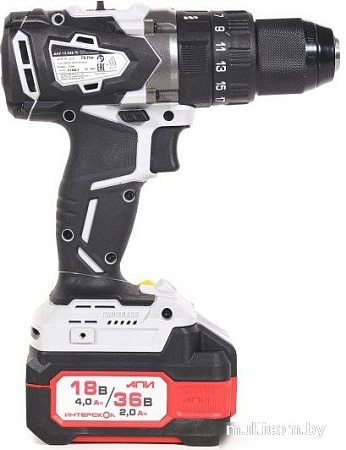 Ударная дрель-шуруповерт Интерскол ДАУ-13/36В 70 813.2.2.70 (с 2-мя АКБ, кейс)