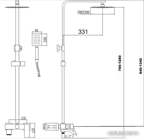 Душевая система Savol FS8645-1