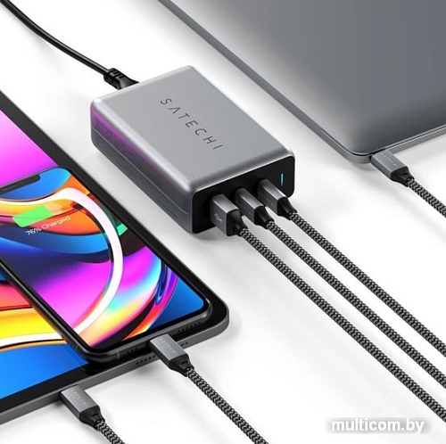 Сетевое зарядное Satechi 100W Type-C PD Compact GAN Charger (европейская вилка)