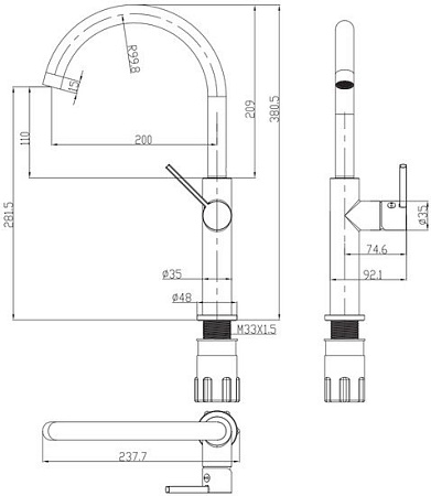 Смеситель Omnires Tula TL6050