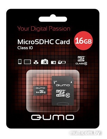 Карта памяти QUMO microSDHC (Class 10) 8GB (QM8GMICSDHC10)