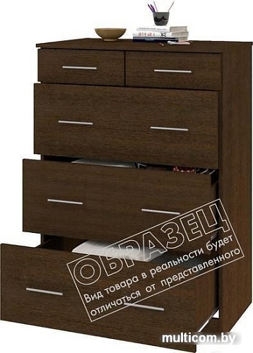 Комод Кортекс-мебель Модерн 80-5ш (венге/венге светлый)