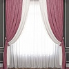 Комплект штор и гардин Pasionaria Латур 480x230 (3 шт, белый/розовый)