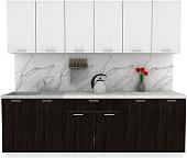 Готовая кухня ЭлиГард Lion 2.4 (белый структурный/дуб марбург/королевский опал)