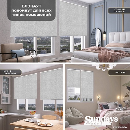 Рулонные шторы Sundays Home LM 97-08 85х160 с 2-мя направляющими LM-15 150см (светло-серый)