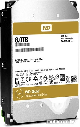 Жесткий диск WD Gold 8TB WD8003FRYZ