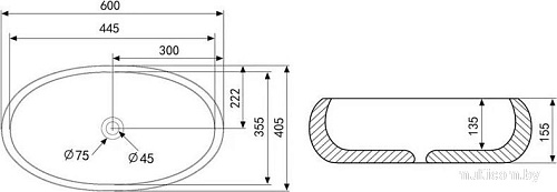Умывальник Abber Bequem AC2102MW (белый матовый)