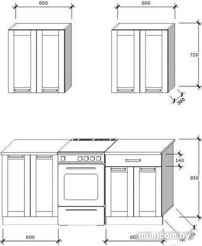 Кухня Хоум Лайн Грация 1200 (дуб небраско натуральный/дуб небраско натуральный)