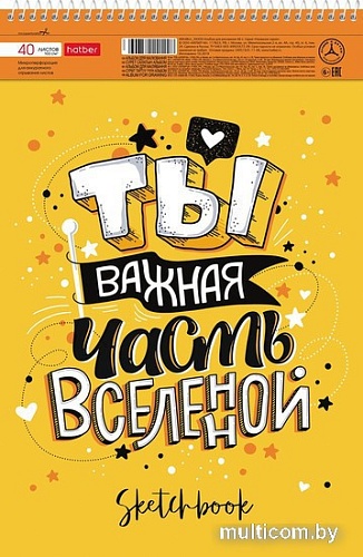 Альбом для рисования Hatber SketchBook 40А4Всп (40 л.)