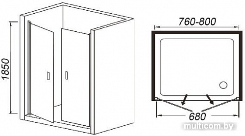 Душевая дверь WeltWasser WW600 600K2-80