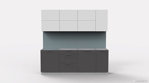 Готовая кухня Интермебель Микс Топ-37 2.2м без столешницы (белый премиум/графит серый)