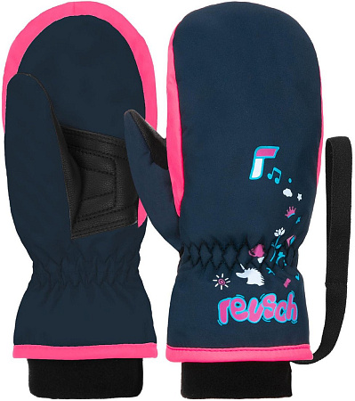 Горнолыжные варежки Reusch Kids Mitten 6285405-4540 (р-р 2, Dress Blue/Knockout Pink)