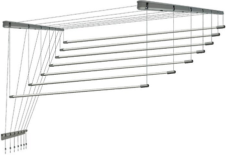 Сушилка для белья Comfort Alumin Group Потолочная 7 прутьев Silver Style 190 см (алюминий)