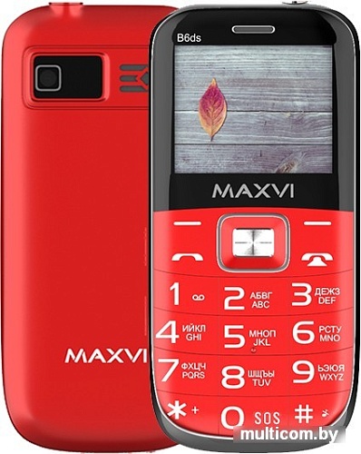 Кнопочный телефон Maxvi B6ds (красный)