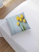 Чехол на подушку JoyArty Желтые тюльпаны на деревянных досках sl_59399