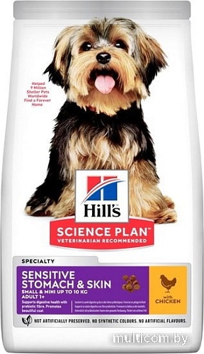 Сухой корм для собак Hill's Science Plan Adult Small & Mini Sensitive Stomach & Skin 3 кг